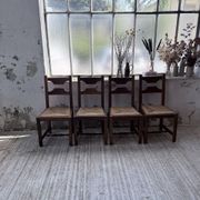 Set 4 chaises rustiques chêne De puydt, Belgique 1970