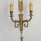 Vintage French Empire Arrow & Quiver Eagle Head Bronze Double Wall Sconces