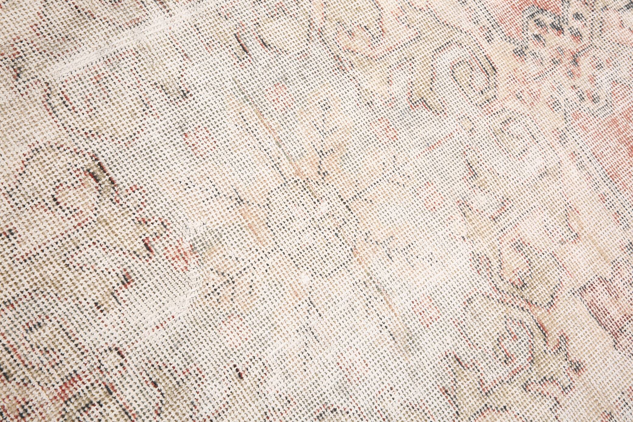 3x6 Rug For Laundry Room Red Beige Antique Vintage Rug, 110x193Cm SK 2797