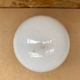 Old Ceiling Light Sconce Opaline Ball + Vintage Aluminum Support