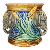 Old tobacco pot / pencils, flower vase elephant onnaing earthenware slip