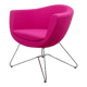Fauteuil Profim Sorriso 10V en tissu rose et métal chromé