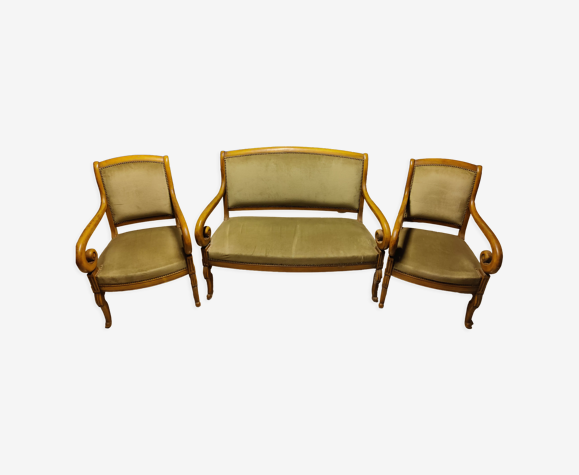 Salon style Louis Philippe en noyer signé Grange, début 20ème