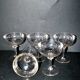 Series of 5 champagne glasses in crystal cut with
