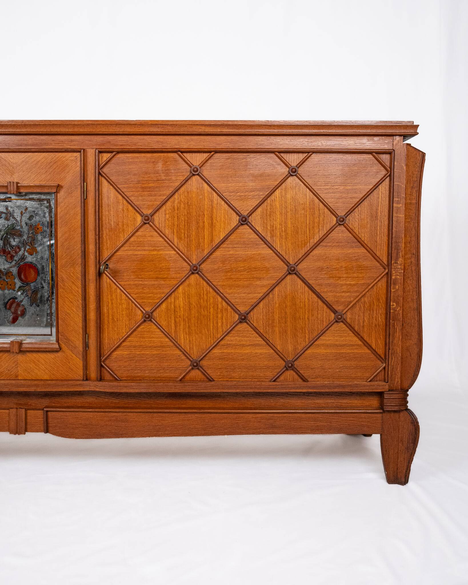 Art Deco oak buffet with crossbars, France, 1940s