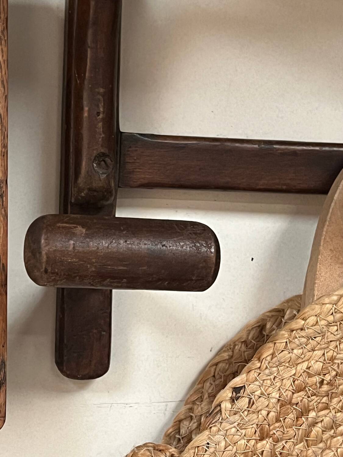 Old oak wall coat rack