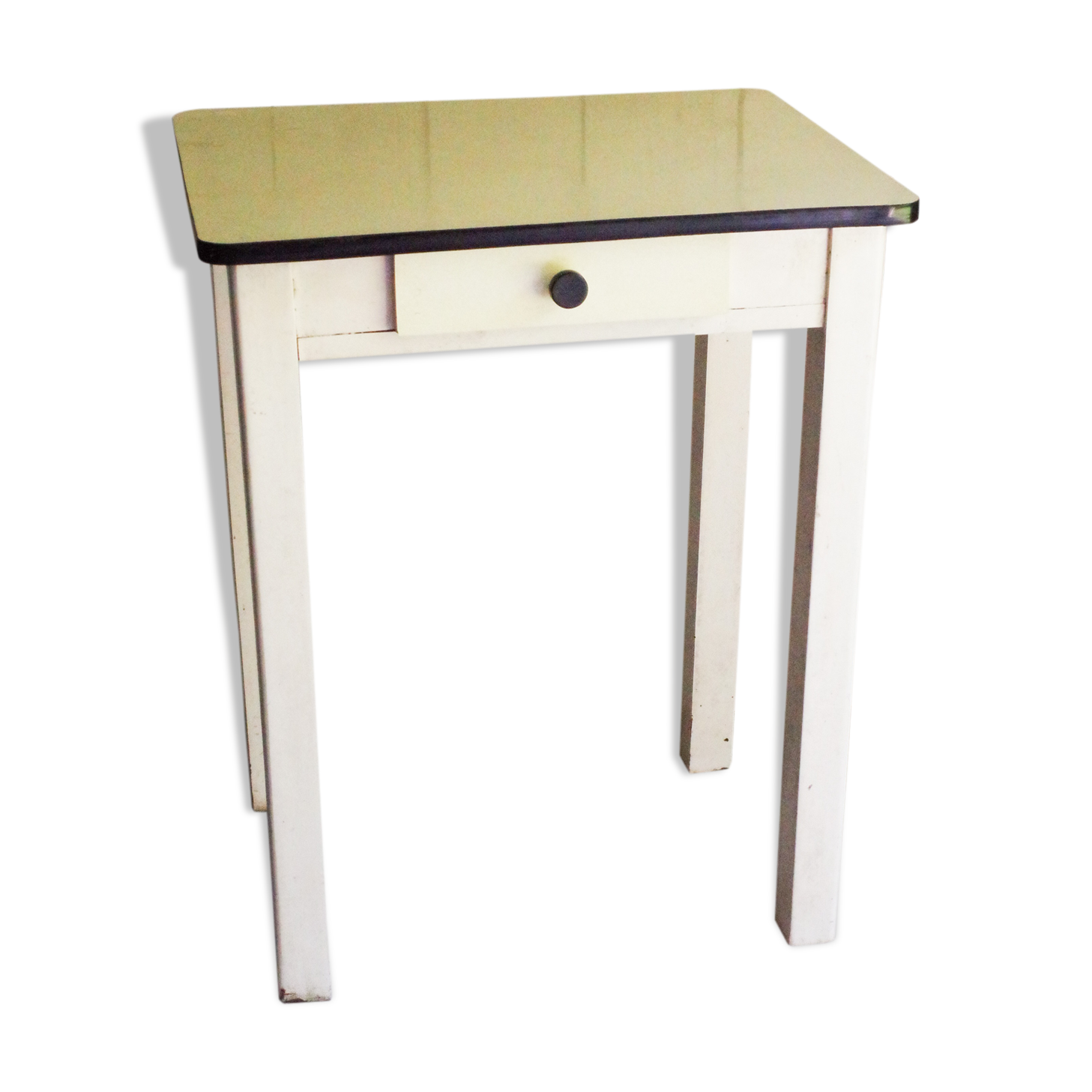 White table tray and drawer formica 50s
