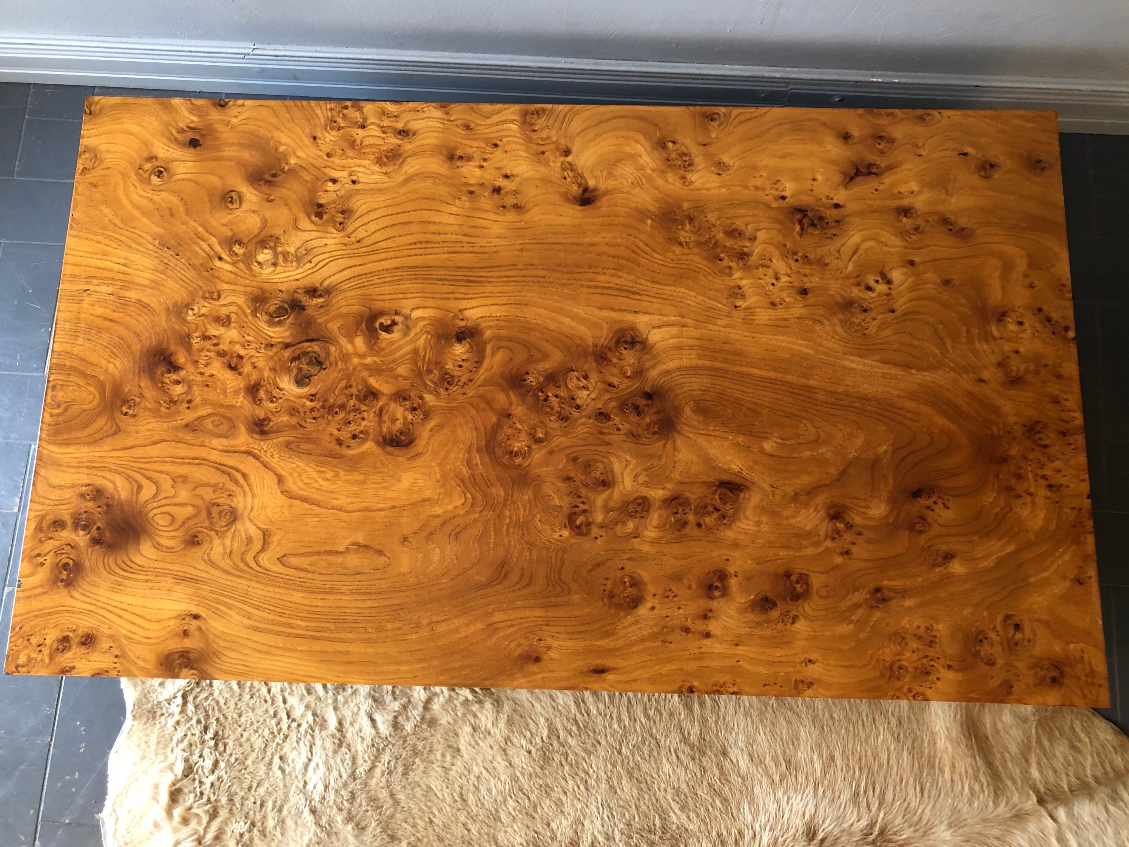 Vintage walnut magnifying glass coffee table