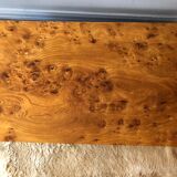 Vintage walnut magnifying glass coffee table