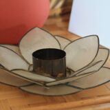 Mother-of-pearl lotus flower candle holder