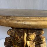 Wooden wall console and antique gilded stucco