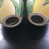 Pair of Italian lamp bases with iris decor