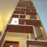 Two screens, partition walls, Volak shelves in bent wood