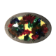 Enamelled ceramic dish