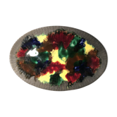 Enamelled ceramic dish