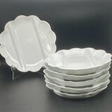 Compartmentalized plates in white Limoges porcelain