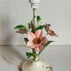 Bouquet lamp to table in vintage painted sheet vinyl lampshade