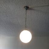 White opaline globe bistro pendant light