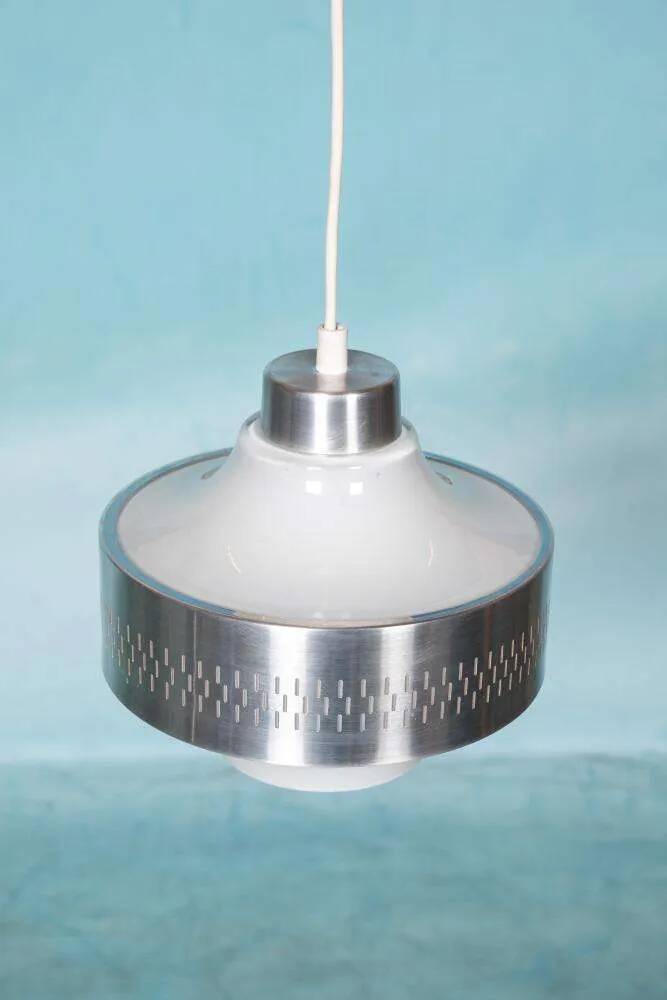 1960s vintage glass pendant light, Swedish pendant.