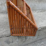 70s bamboo shelf or mail rack