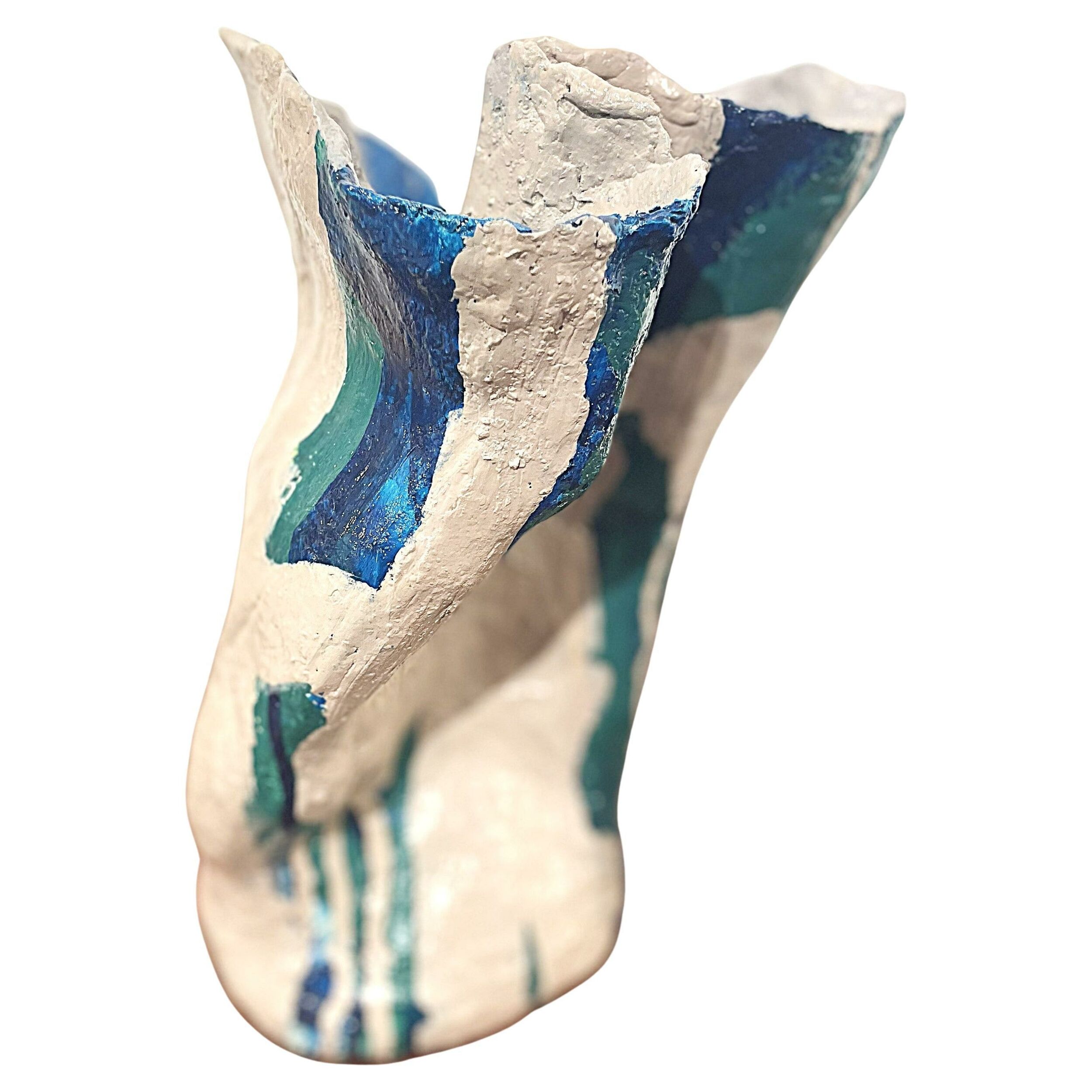 Blue-green ceramic by Rita Alaoui