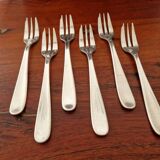 Christofle - Set of 6 Dax model cake forks in silver-plated metal