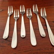 Christofle - Set of 6 Dax model cake forks in silver-plated metal