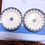 Assortment of 6 old blue flat plates