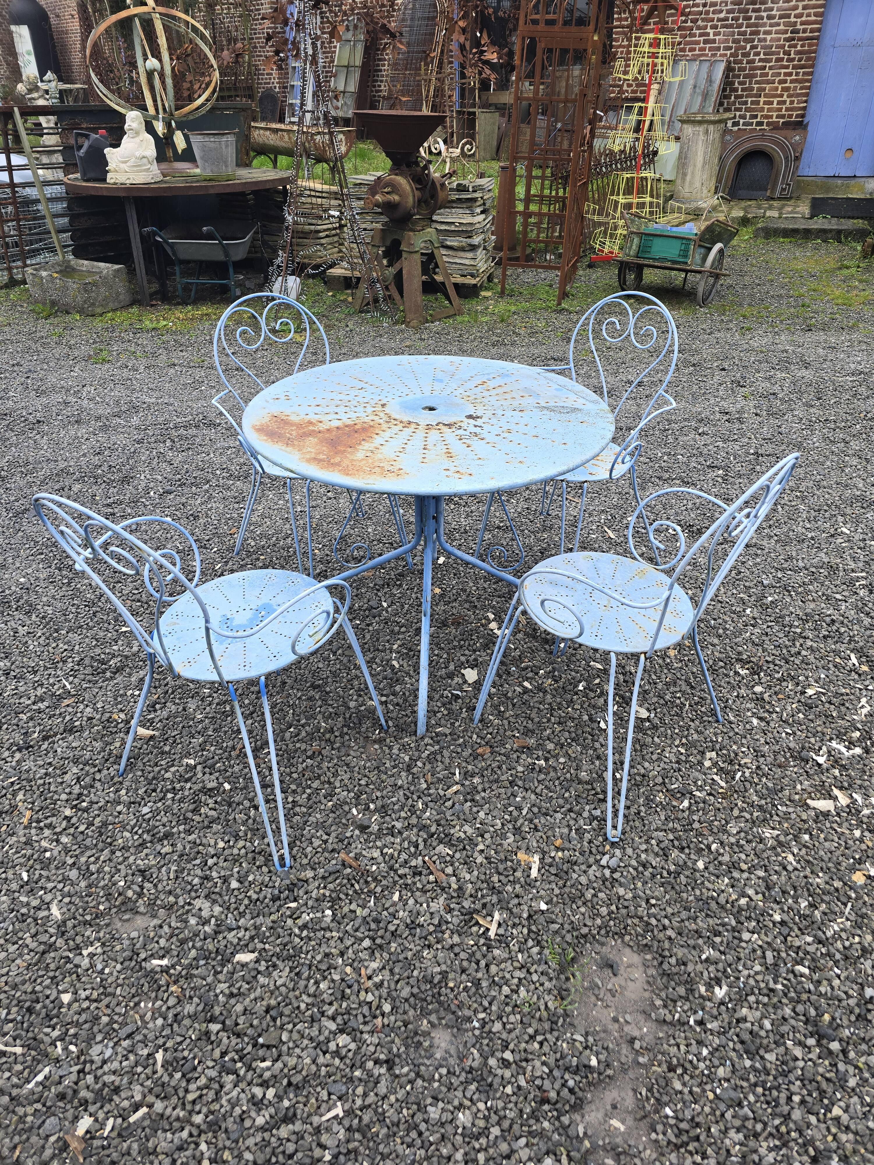 Wrought iron garden furniture