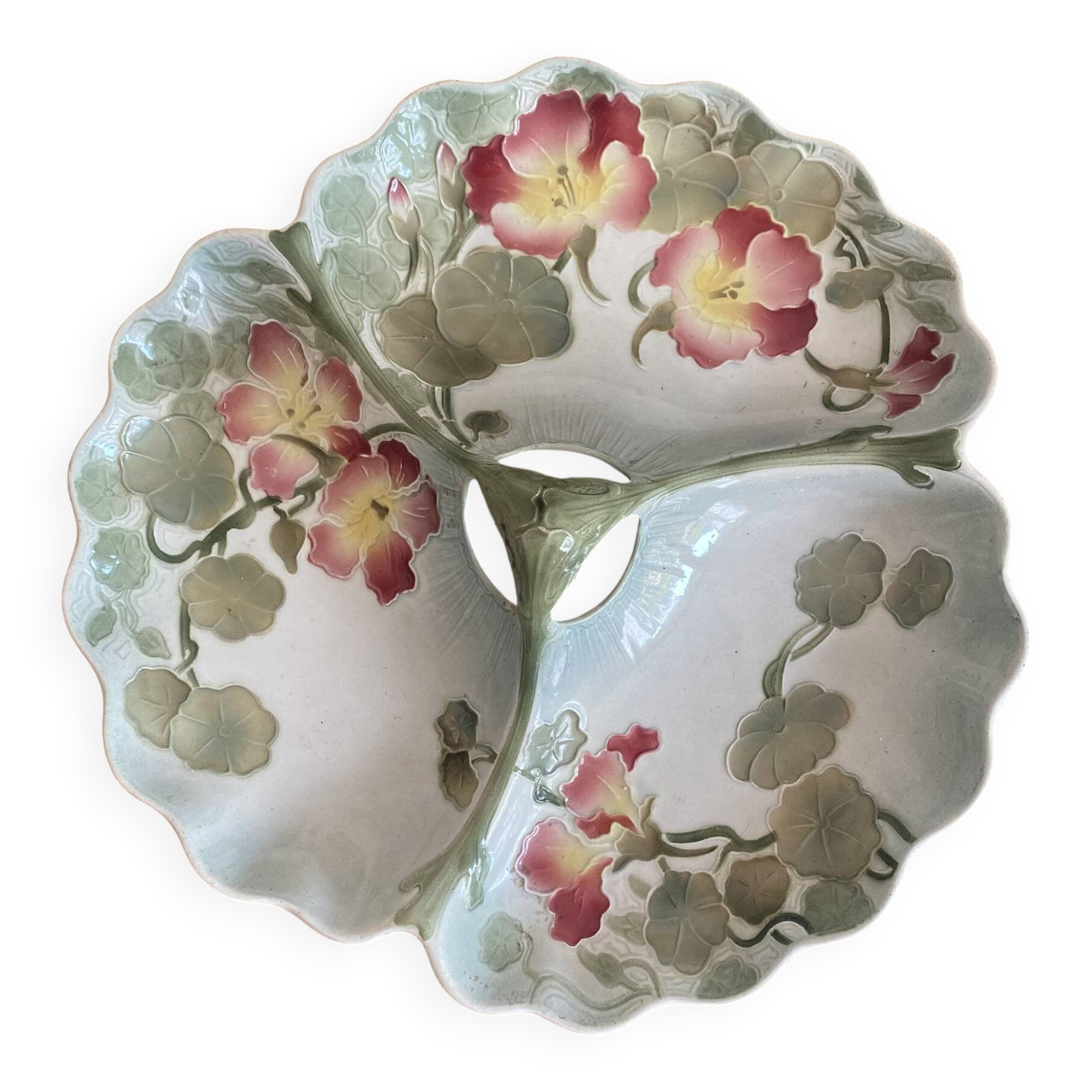 Art Nouveau barbotine serving platter