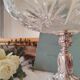Crystal cup cut on metal stand