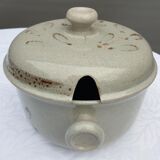 Soup or vinegar sarreguemines morzine 1970 gray floral decoration brown