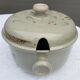 Soup or vinegar sarreguemines morzine 1970 gray floral decoration brown
