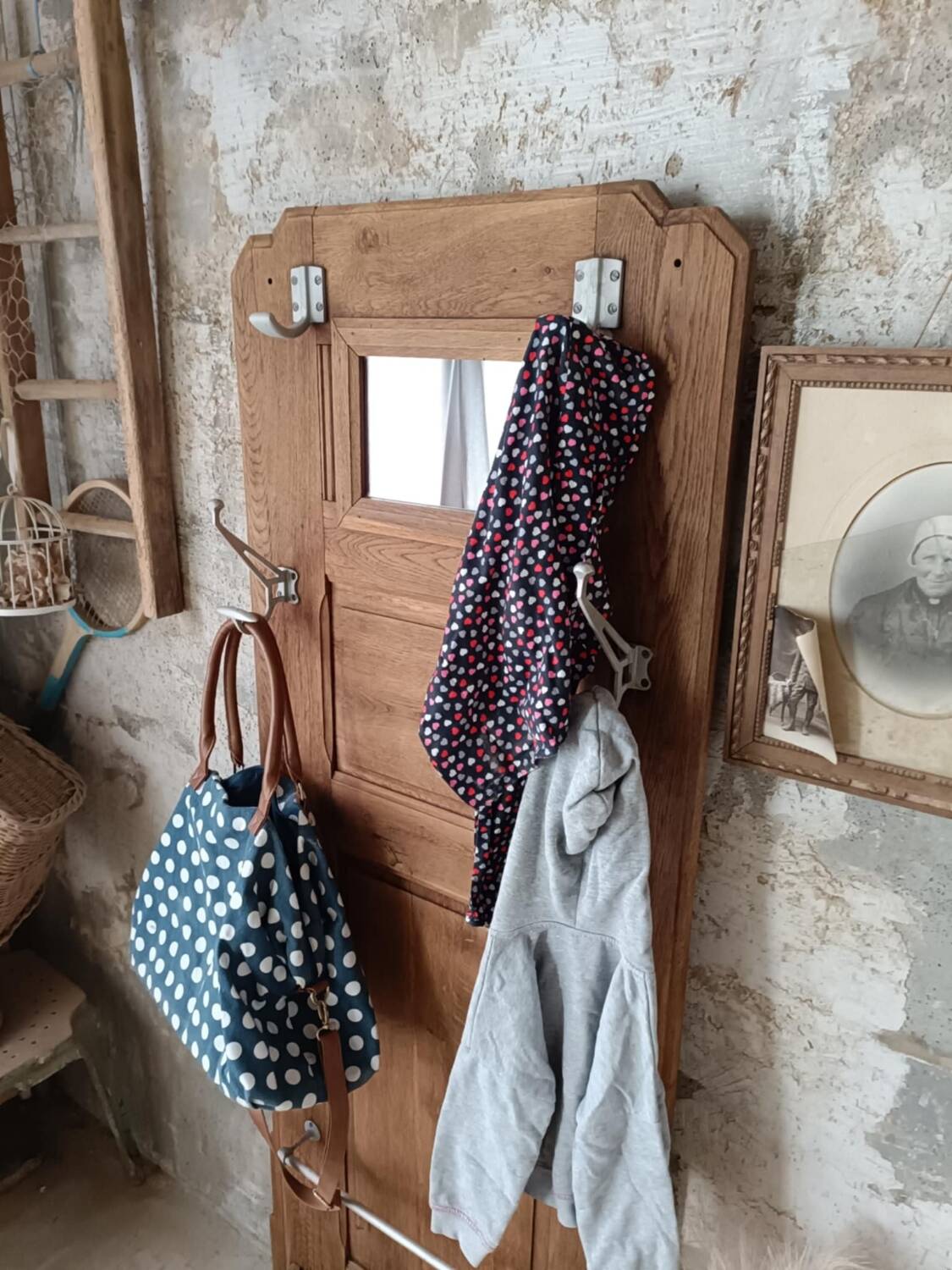 Wooden coat rack