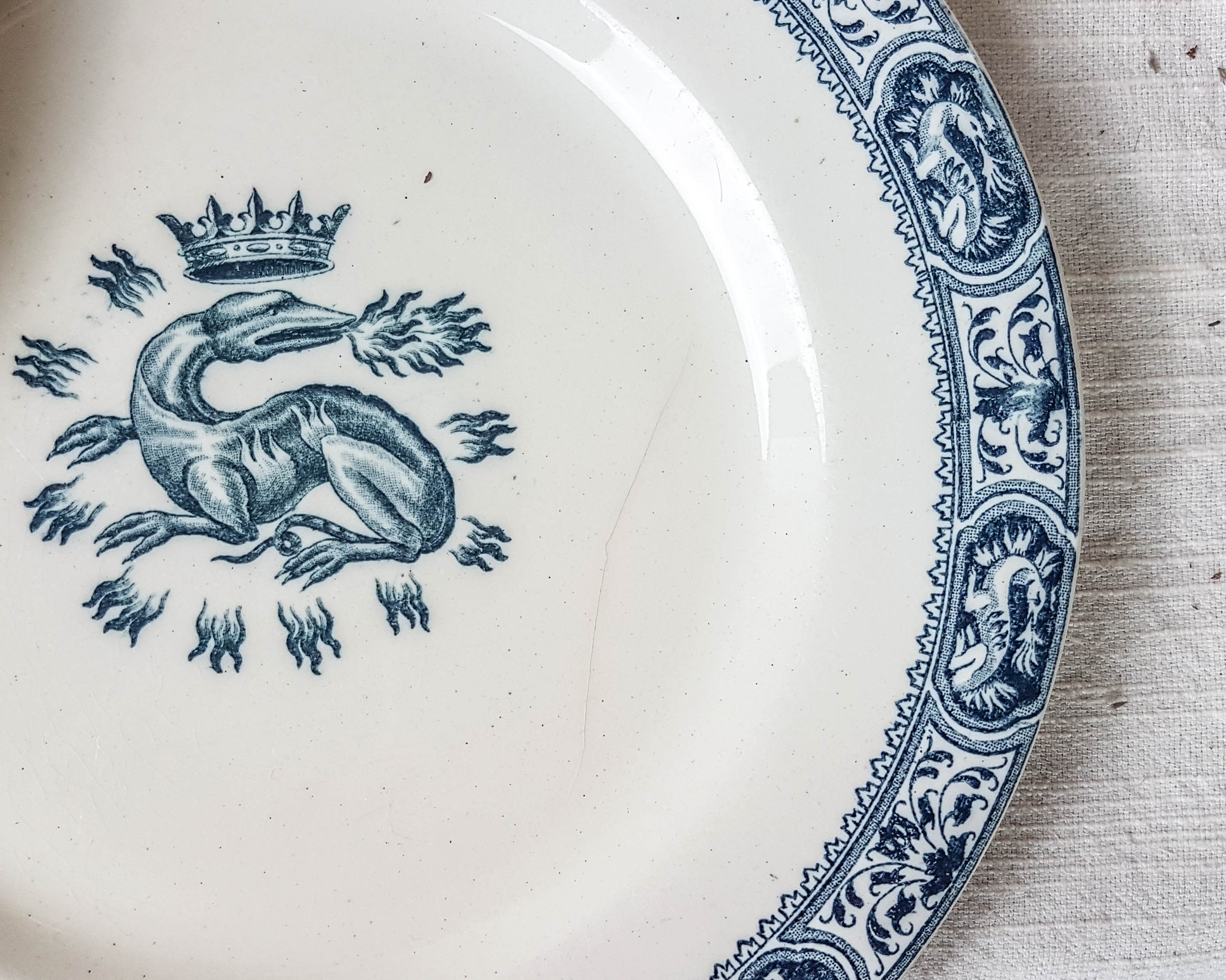 Lot 6 dessert plates François 1st SALINS Iron Earth
