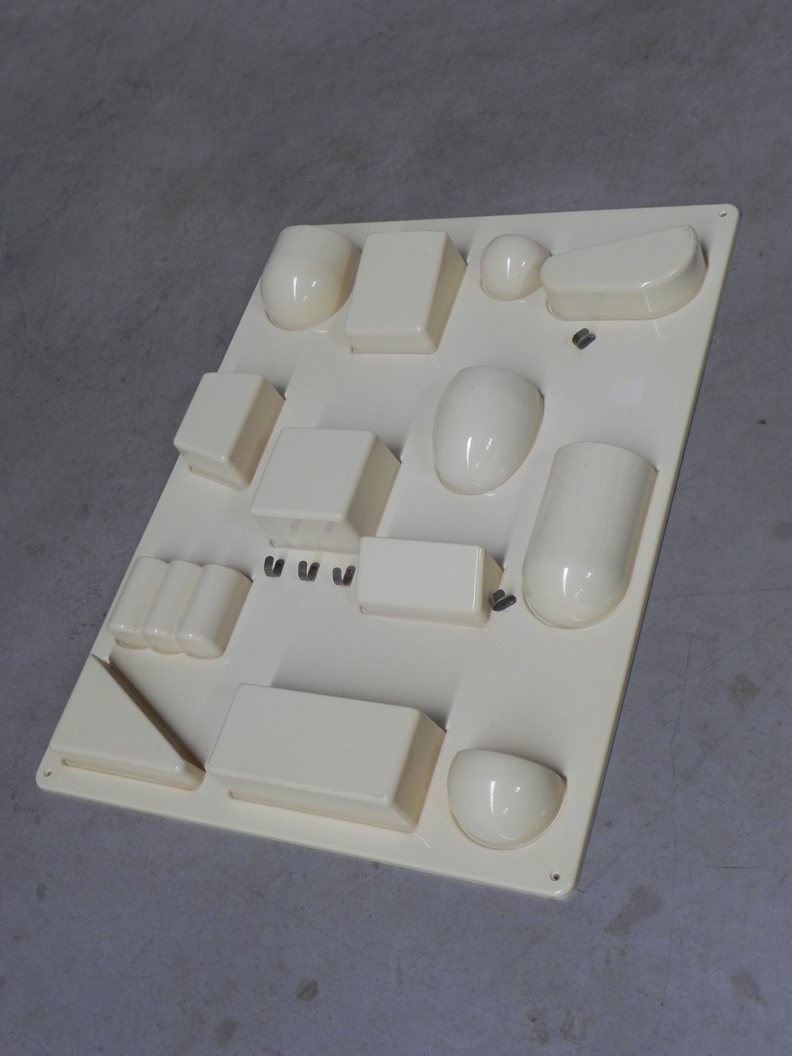 Vintage plastic wall rack, storage system