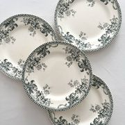 4 dessert plates ironstone "Liserons" Choisy le Roi