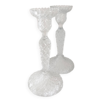 Molded glass candle holders