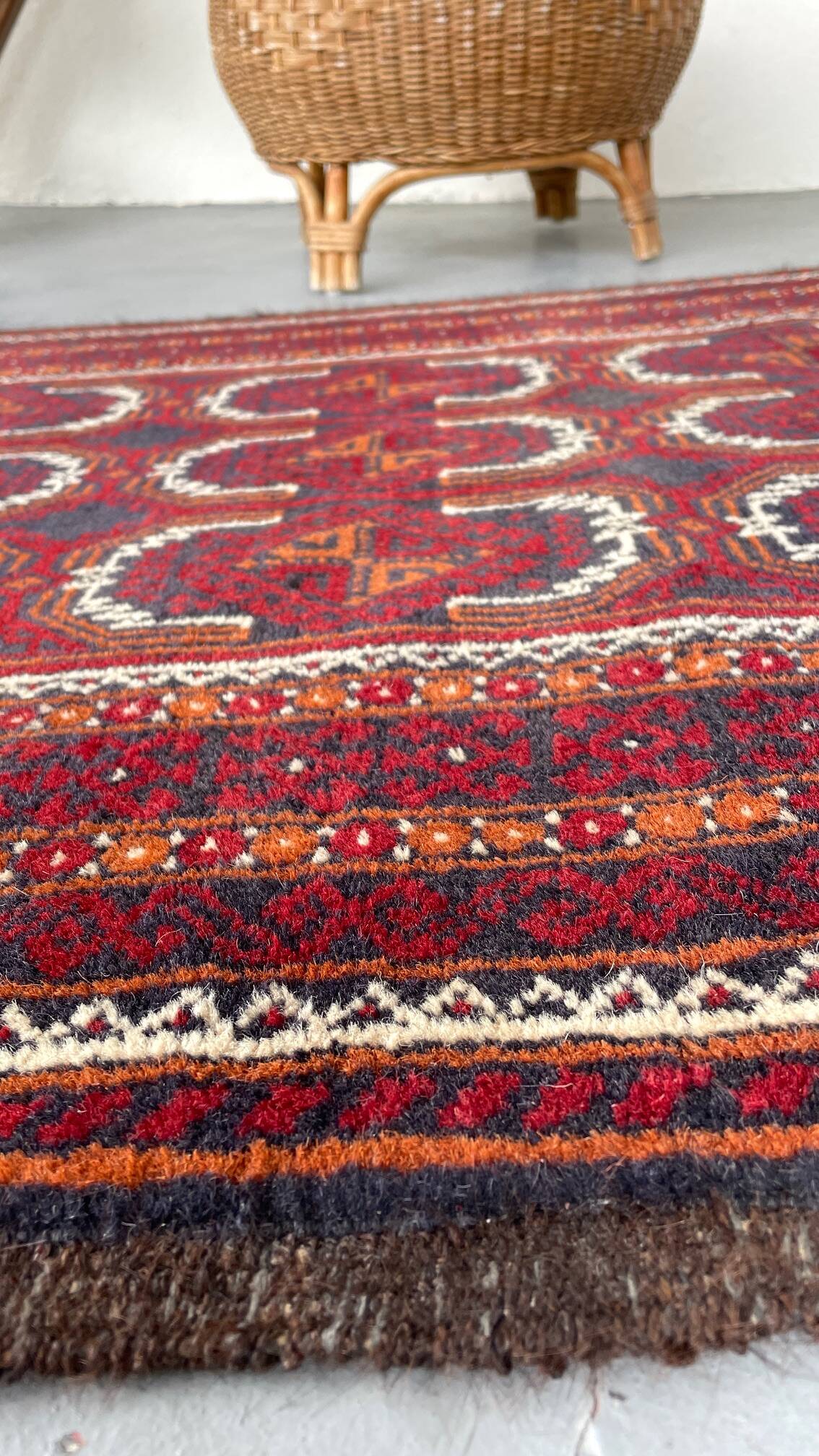 Artisanal orient rug pure vintage wool - 102cm x 204cm