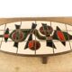 Table basse Française, Acier Chromé et Céramique par Barrois Vallauris 1960