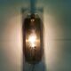 Set of 3 smoked glass and brass wall sconce lamps