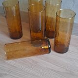 6 verres ambré années 70
