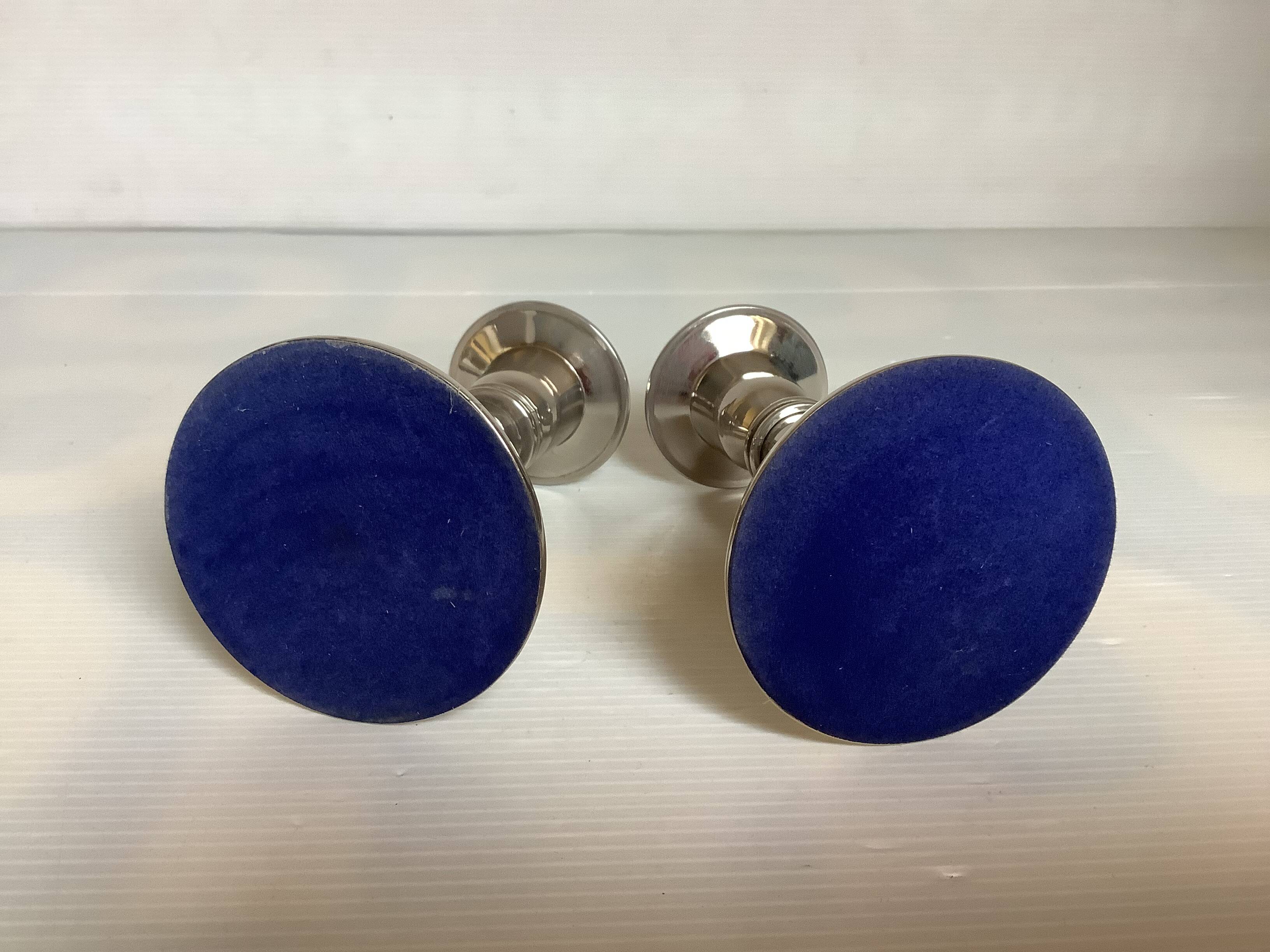 Pair of small silver candlesticks