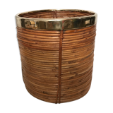 Bamboo and brass pot cover 1970