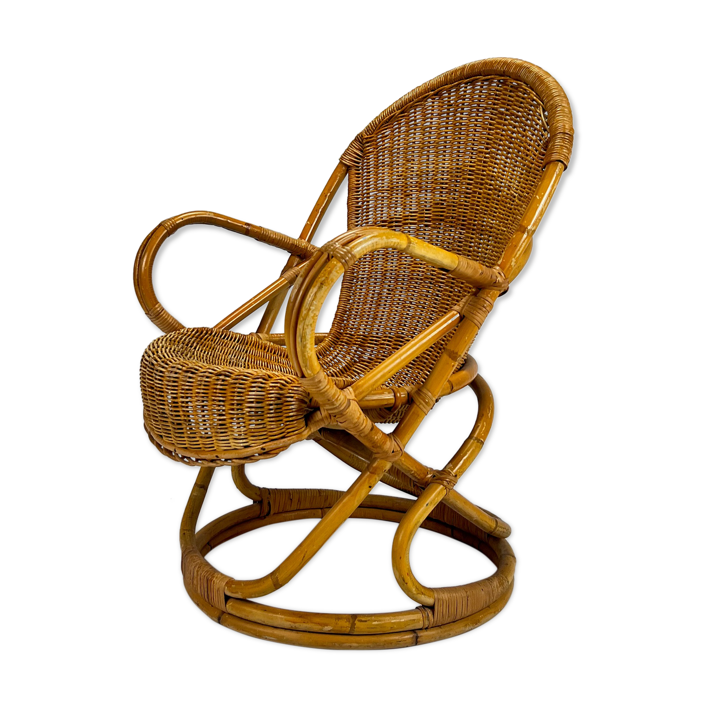 Vintage rattan armchair, 1960s