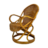 Vintage Rattan Lounge Chair, 1960s