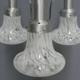 Vintage hanging lamp with 3 cloudy glass shades