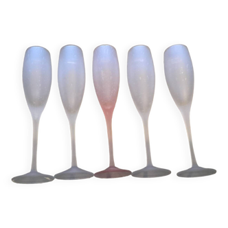 Biot set of 5 frosted flutes