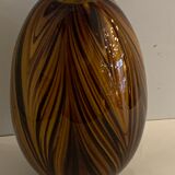 Yellow and black glass vase