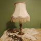 Vintage brass granny lamp | Ecru silk pagoda shade, 1950s/60s